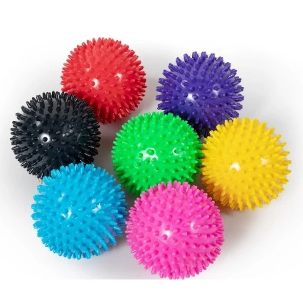 Pilates Masaj Topu 8 Cm Duyu Uyarıcı Dikenli Masaj Topu El Sırt Vücut Egzersiz Plates Topu - 4