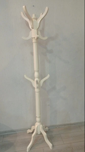 NİVEMESHOME AYAKLI AHŞAP KREM ASKILIK 175 CM - 3