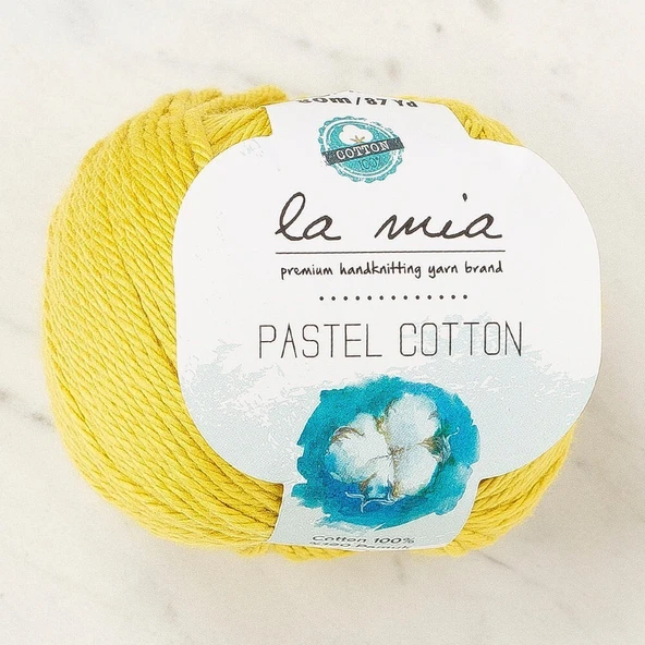 La Mia Pastel Cotton Hardal Sarı El Örgü İpi - L189 - 33955 ürün görseli