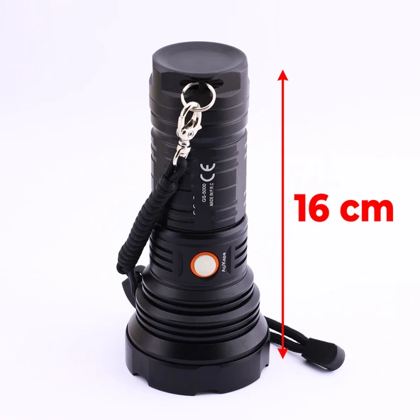 El Feneri Uzun Menzil 80W Şarjlı Powerbank Ledli Işık Kafa Lambası Alüminyum Kasa Su Geçirmez Kamp - Resim 3