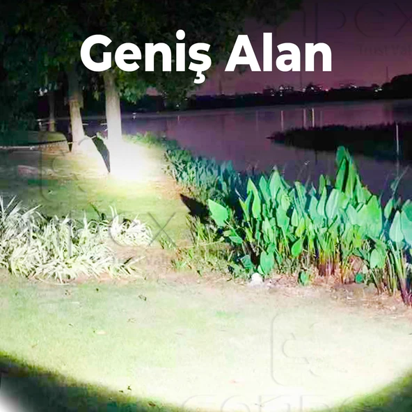 El Feneri Uzun Menzil 80W Şarjlı Powerbank Ledli Işık Kafa Lambası Alüminyum Kasa Su Geçirmez Kamp - Resim 5