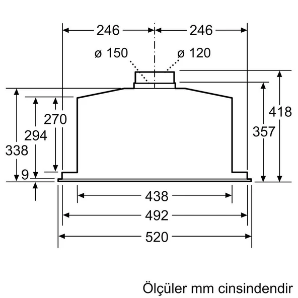 Siemens LB57574 Aspiratör Gömme 52 cm Paslanmaz çelik - Resim 9