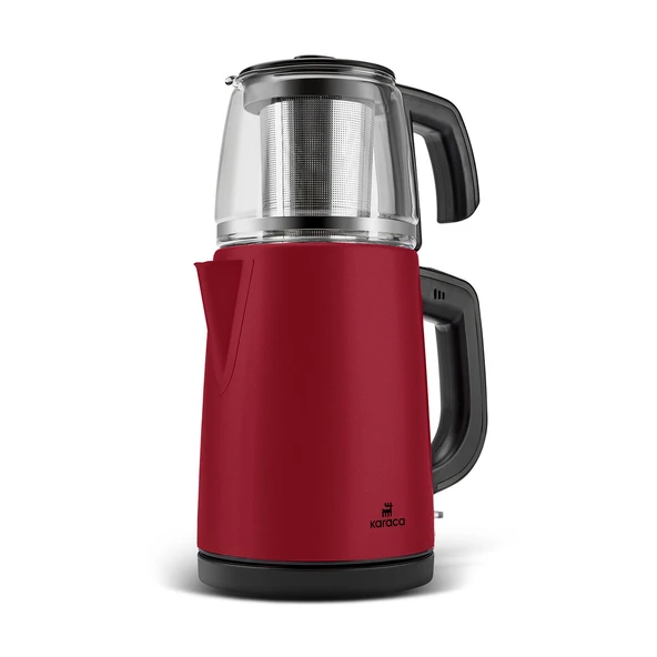Karaca Tea Glass 2 in 1 Çelik Çay Makinesi ve Kettle Viva Magenta - 2