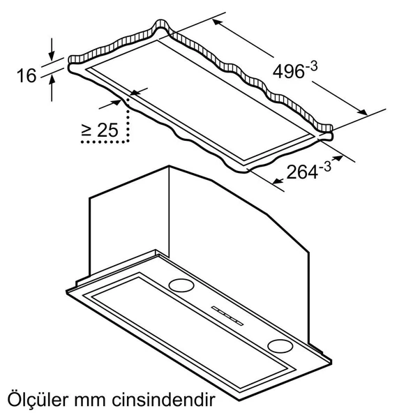Siemens LB57574 Aspiratör Gömme 52 cm Paslanmaz çelik - Resim 8