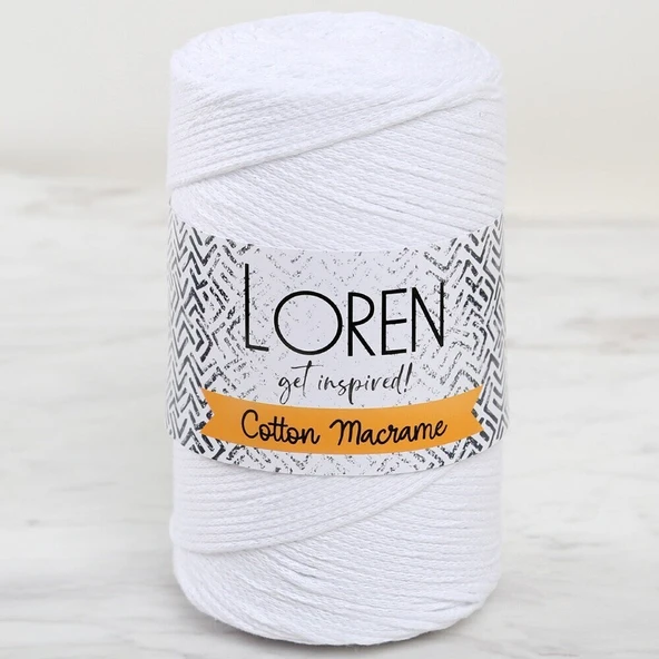 Loren Cotton Macrame Beyaz - R001 - 34366 ürün görseli