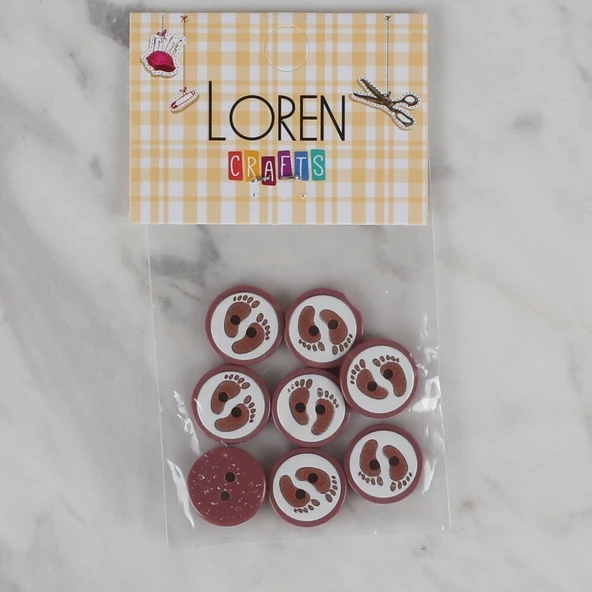 Loren Crafts vişne çürüğü 8 li ayak izi düğme - 43 ürün görseli