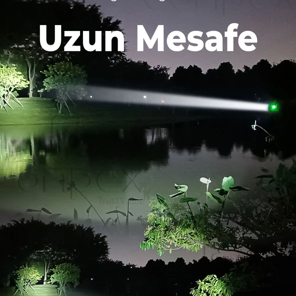 El Feneri Uzun Menzil 80W Şarjlı Powerbank Ledli Işık Kafa Lambası Alüminyum Kasa Su Geçirmez Kamp - Resim 4