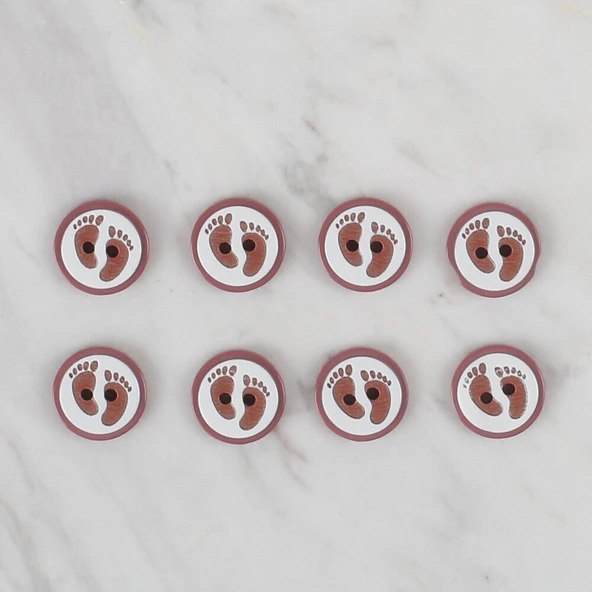 Loren Crafts vişne çürüğü 8 li ayak izi düğme - 43 - Resim 2