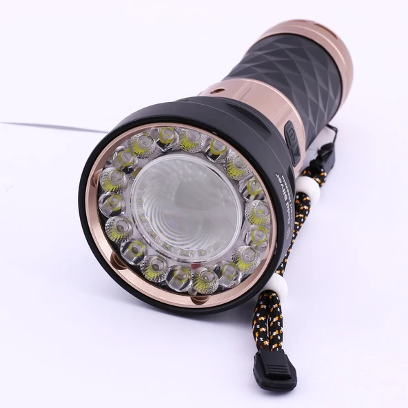 El Feneri 5000 Lümen Uzun Menzil 80W Şarjlı Powerbank Ledli Işık Kafa Lambası Su Geçirmez Kamp - Resim 5