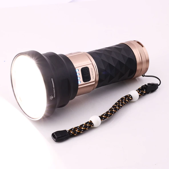 El Feneri 5000 Lümen Uzun Menzil 80W Şarjlı Powerbank Ledli Işık Kafa Lambası Su Geçirmez Kamp - Resim 6