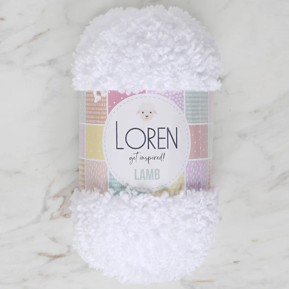 Loren Lamb Beyaz El Örgü İpi - R001 - 34418 ürün görseli