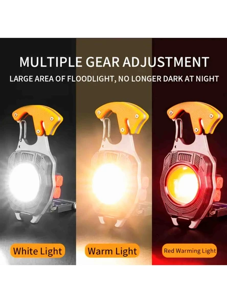 Büyük Boy 10,5 Cm Acil Durum Kamp Feneri Anahtarlık Usb Çakmaklı Cam Kırıcı Kemer Kesici Deprem Fen - Resim 4