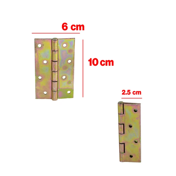 Metal Yaprak Menteşe 2 Adet Prinç Sarı No:4 Mobilya Pencere Kapı Dolap PVC Menteşesi İki Kanatlı - Resim 2