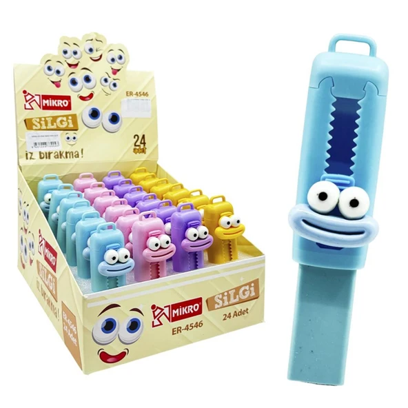 Mikro Smile Face Max Sürgülü Silgi (ER-4546) 24 Adet - Resim 3