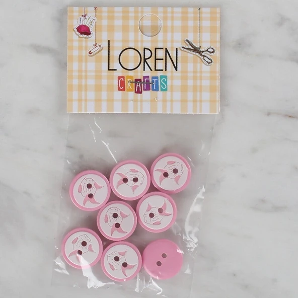Loren Crafts pembe 8 li balık düğme - 571 ürün görseli