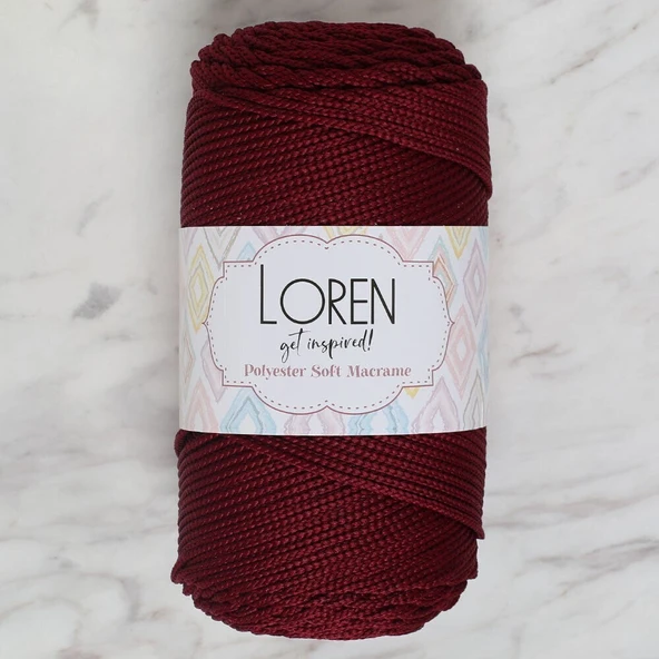 Loren Polyester Soft Macrame Bordo El Örgü İpi - LM039 - 34444 ürün görseli