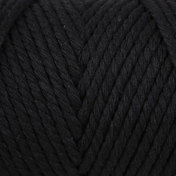 Loren Decor Slim 3 Büküm Makrome İpi Siyah - L006 - Resim 2