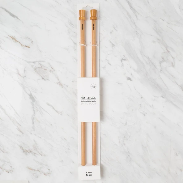 La Mia Whitewood 9 mm 36 cm Ahşap Örgü Şişi ürün görseli