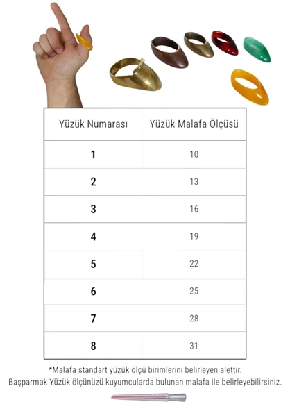 Metal Alaşım Zihgir Bronz – Başparmak Okçu Yüzüğü - 3