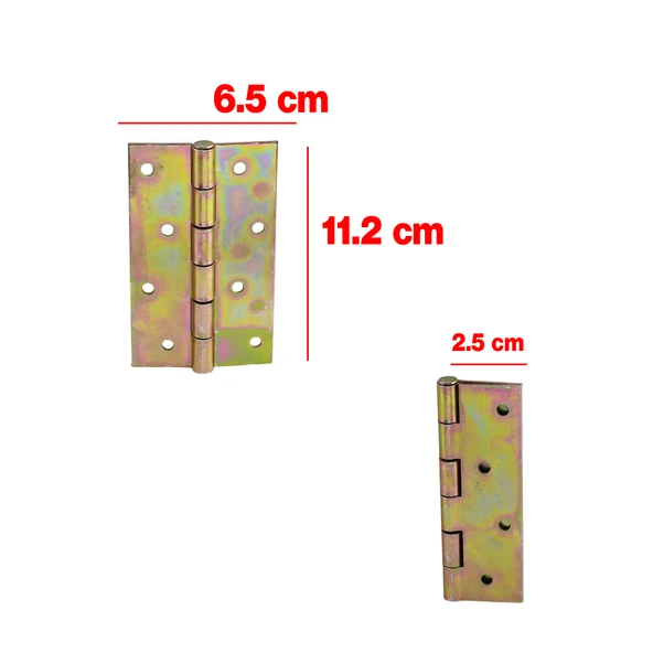 Metal Yaprak Menteşe 2 Adet Prinç Sarı No:5 Mobilya Pencere Kapı Dolap PVC Menteşesi İki Kanatlı - Resim 2
