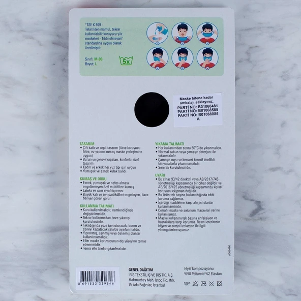 Loren 3 Adet Yıkanabilir Maske - Resim 3