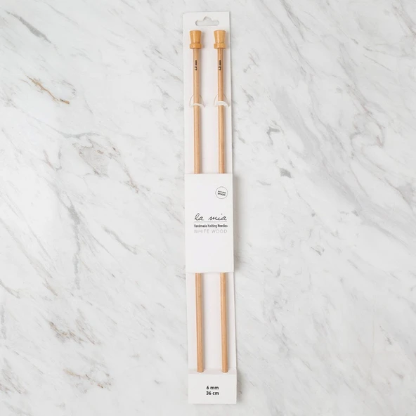 La Mia Whitewood 6 mm 36 cm Ahşap Örgü Şişi ürün görseli