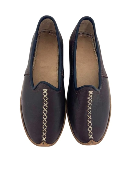 Kahverengi El Yapımı Yemenî – Hakiki Deri Geleneksel Ayakkabı ürün görseli