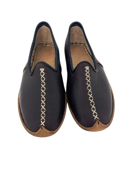 Kahverengi El Yapımı Yemenî – Hakiki Deri Geleneksel Ayakkabı - Resim 2