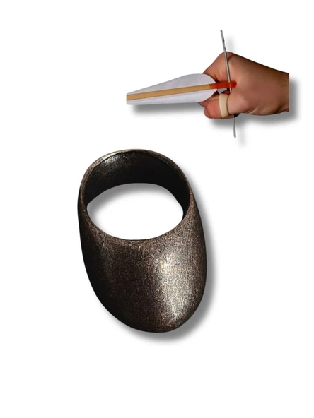 Metal Alaşım Zihgir Bronz – Başparmak Okçu Yüzüğü - 1