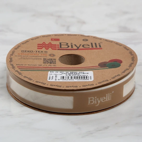 Loren Crafts Pamuk Katlı Biye Krem - D03 ürün görseli