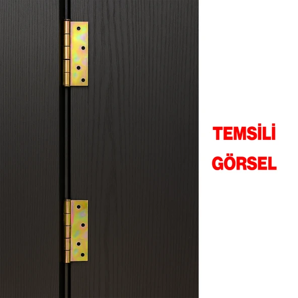 Metal Yaprak Menteşe 2 Adet Prinç Sarı No:5 Mobilya Pencere Kapı Dolap PVC Menteşesi İki Kanatlı - Resim 3