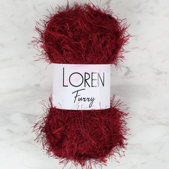 Loren Furry Bordo El Örgü İpi - RF026 - 34054 ürün görseli