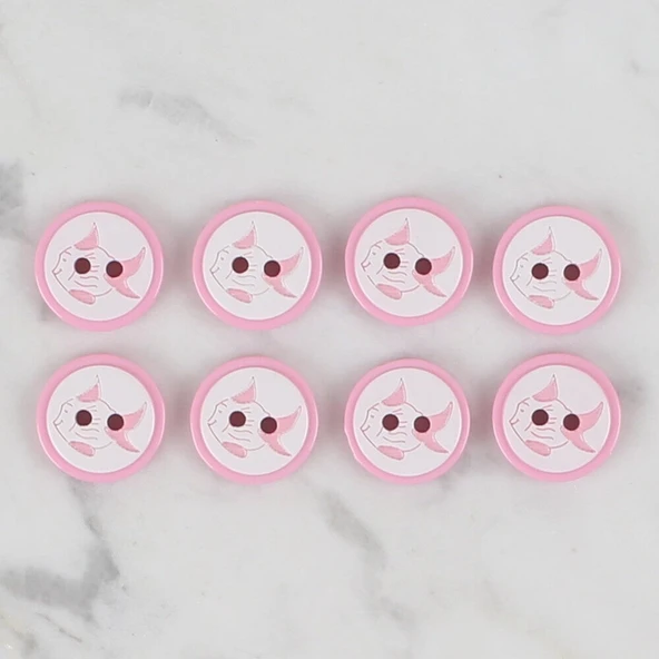 Loren Crafts pembe 8 li balık düğme - 571 - Resim 2