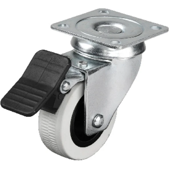 Hts 334 - 50x20 mm Çift Bilyalı Tablalı Frenli Teker 4 Adet - 1