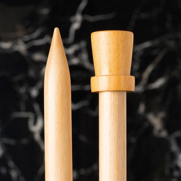 La Mia Whitewood 12 mm 36 cm Ahşap Örgü Şişi - Resim 2