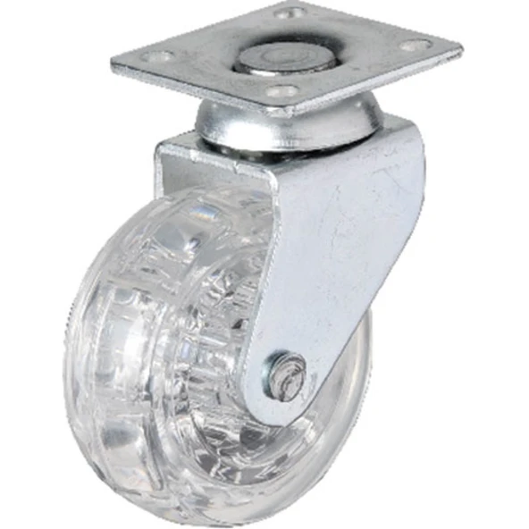Hts 325 - 50x20 mm Şeffaf Makaralı Tablalı Teker 4 Adet - 1