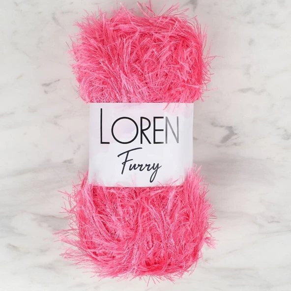 Loren Furry Koyu Pembe El Örgü İpi - RF016 - 34050 ürün görseli
