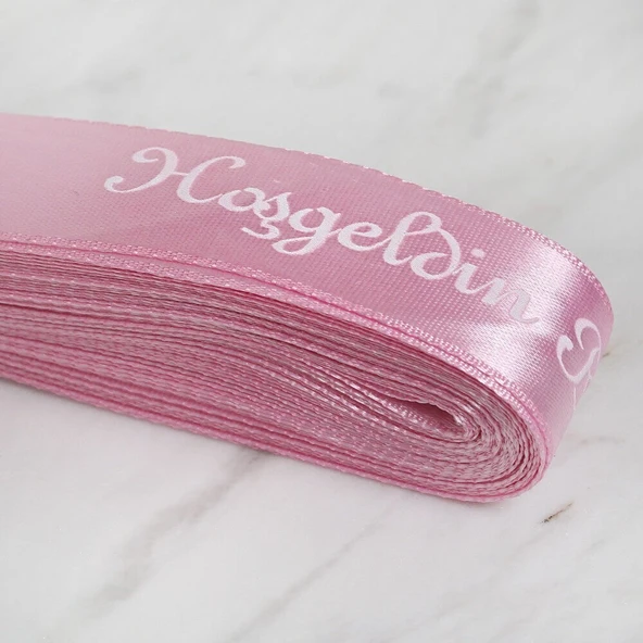 Loren Crafts 2cm 10 mt Pembe Saten Hoşgeldin Bebek - Resim 2