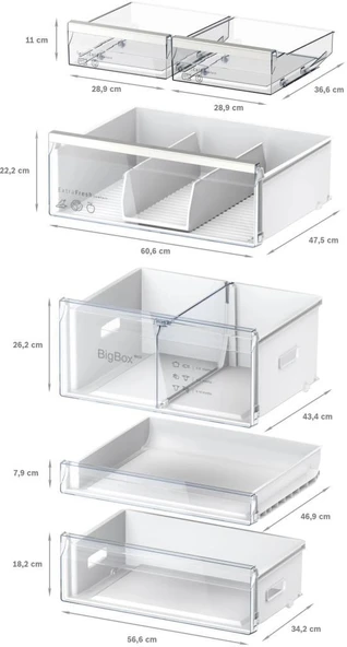 Profilo BD3076WCAP Buzdolabı No Frost Beyaz Alttan Donduruculu XL - Resim 8