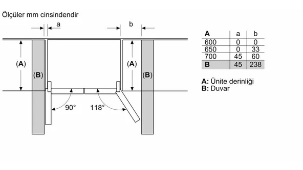 Bosch KFN96VPEA Buzdolabı Gardırop Tipi No Frost - Resim 5