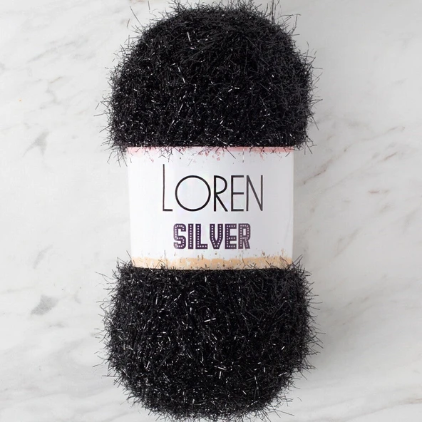 LOREN SILVER SİYAH EL ÖRGÜ İPİ - RS1001 - 34093 ürün görseli