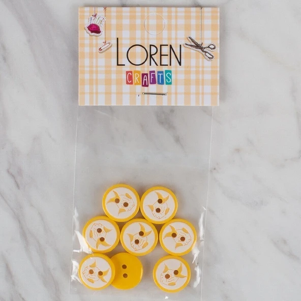 Loren Crafts sarı 8 li balık düğme - 579 ürün görseli