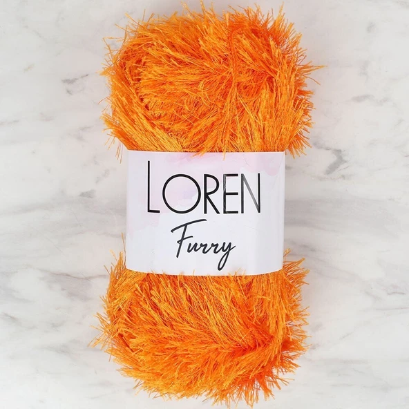Loren Furry Turuncu El Örgü İpi - RF103 - 34065 ürün görseli