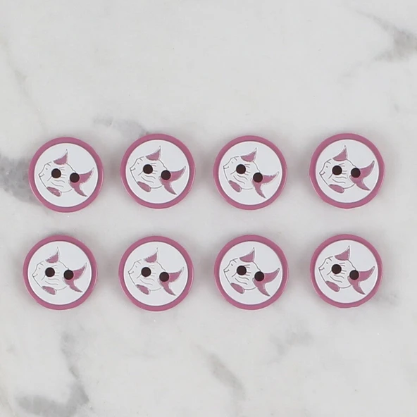 Loren Crafts vişne çürüğü 8 li balık düğme - 572 - Resim 2