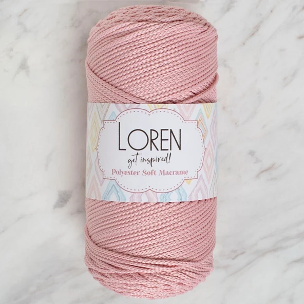 Loren Polyester Soft Macrame Pembe El Örgü İpi - LM042 - 34446 ürün görseli