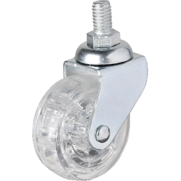 Hts 326 - 50x20 mm Şeffaf Makaralı Vidalı Teker 4 Adet - 1