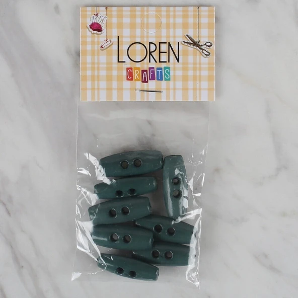 Loren Crafts yeşil 8 li çoban düğmesi - 65 ürün görseli