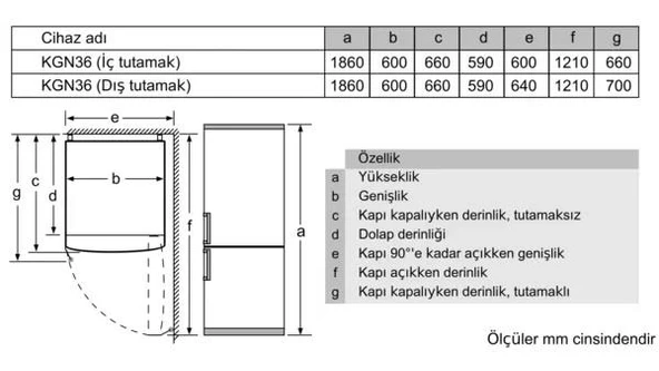 Siemens KG36NNLE0N No Frost Buzdolabı Gri - Resim 8