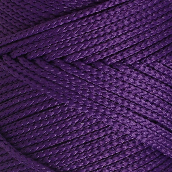 Loren Polyester Soft Macrame Koyu Mor El Örgü İpi - LM037 - 34442 - Resim 2