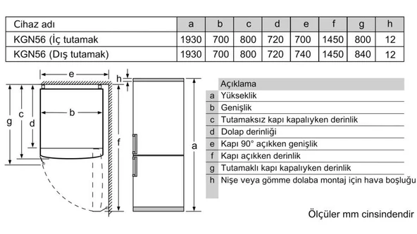 Bosch KGN56LBE0N Buzdolabı No Frost - Resim 7